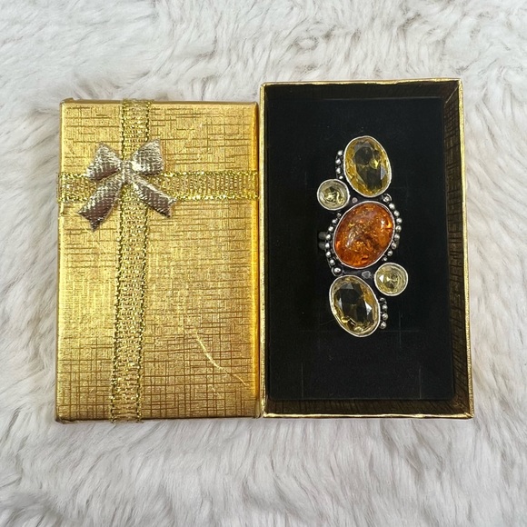 Add on Item - Amber Citrine 925 Ring size 8.5 - Picture 4 of 6
